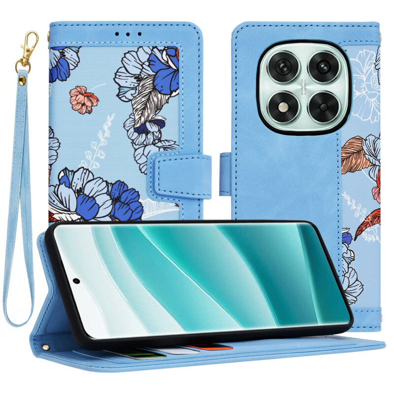 Husa personalizata fete Xiaomi Redmi Note 14 Pro Techsuit FlipCraft, bleu