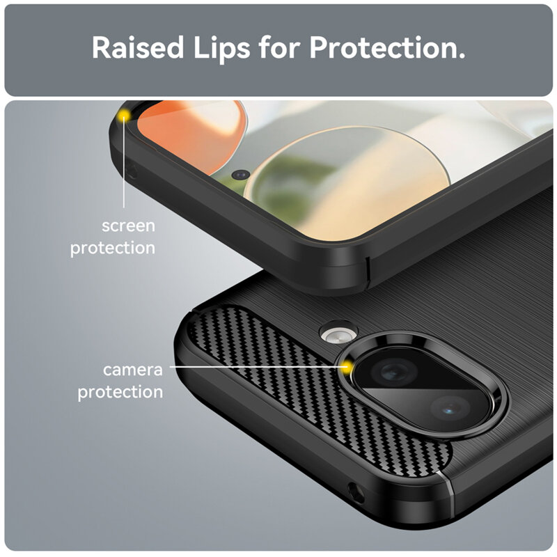 Husa Google Pixel 9a Techsuit Carbon Silicone, negru