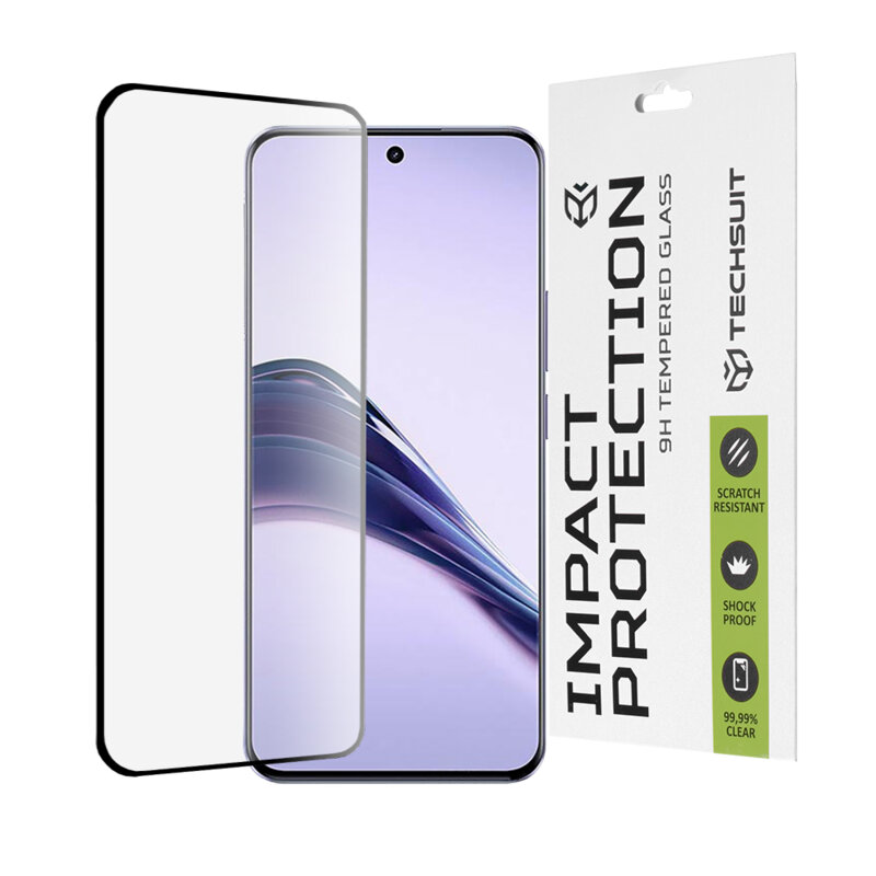 Folie sticla Realme 13 Pro+ Techsuit 111D Full Cover / Full Glue Glass / 3D Curved Screen, negru