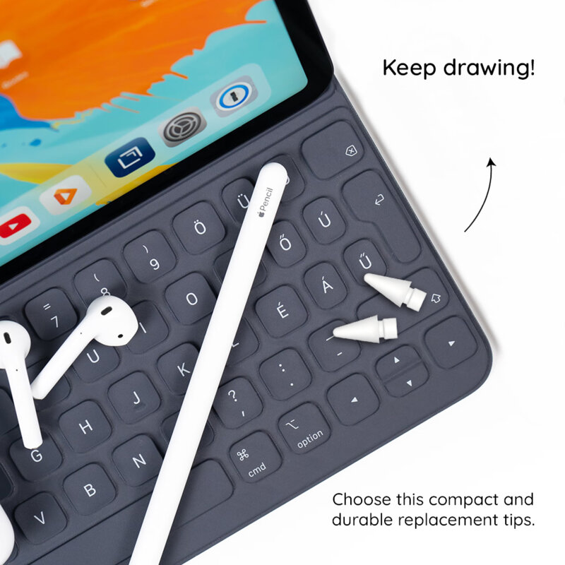 [Pachet 2x] Varf de rezerva Apple Pencil 2 Fixed, FIXPET-WH