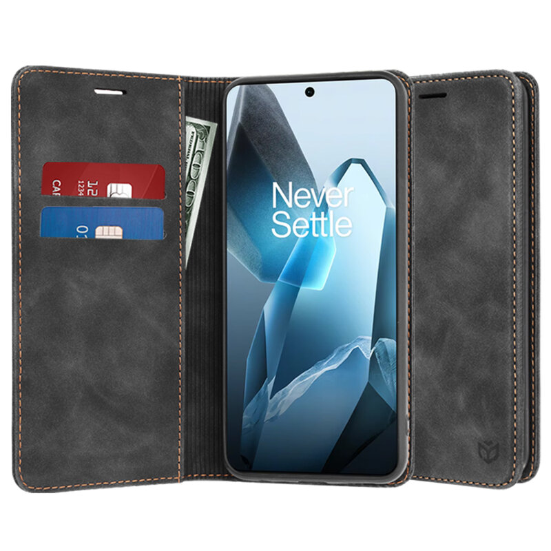 Husa piele OnePlus 13 Techsuit Confy Cover, negru