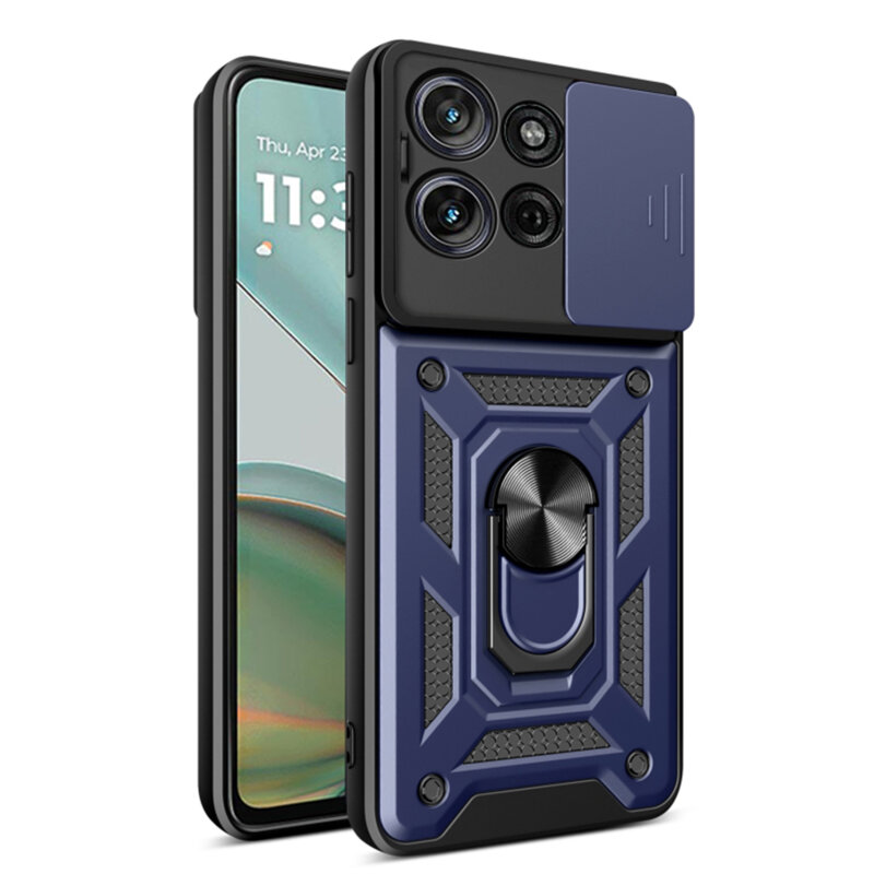 Husa Motorola Moto G75 protectie camera Techsuit CamShield Series, albastru