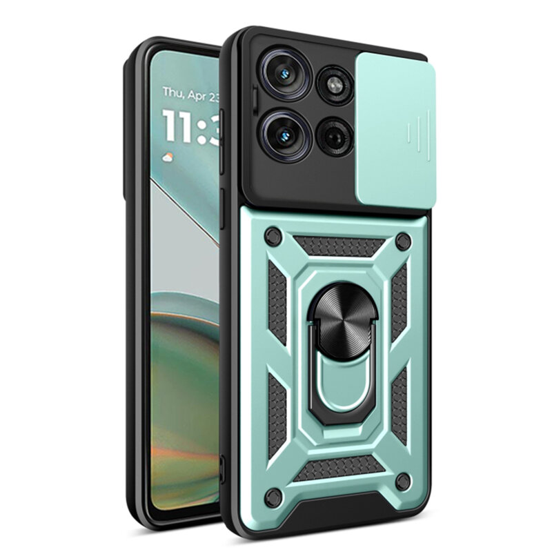 Husa Motorola Moto G75 protectie camera Techsuit CamShield Series, verde