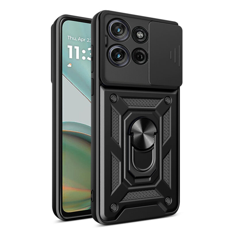 Husa Motorola Moto G75 protectie camera Techsuit CamShield Series, negru