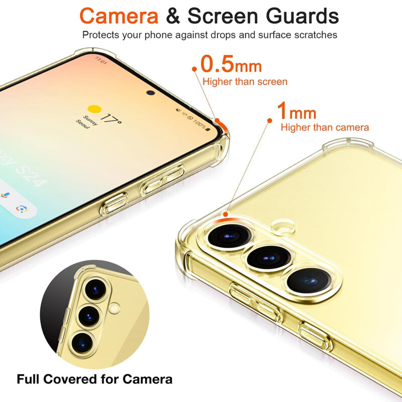 Husa Samsung Galaxy S25 Techsuit Shockproof Clear Silicone, transparenta