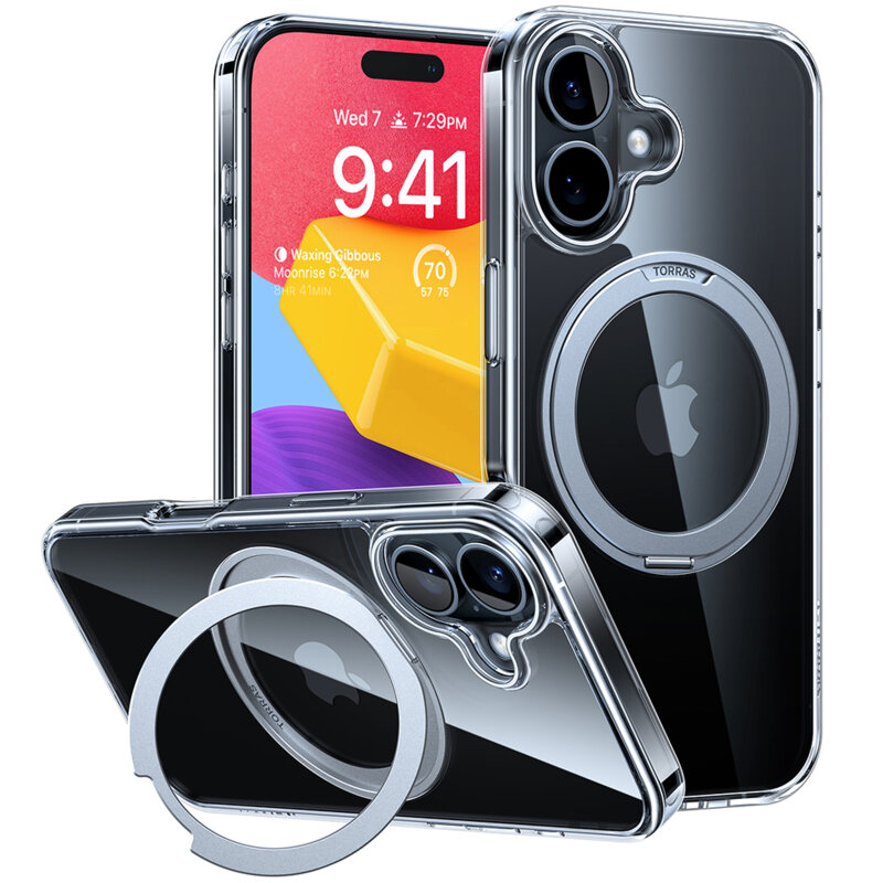 Husa iPhone 16 Torras Ostand Pro Series, transparenta