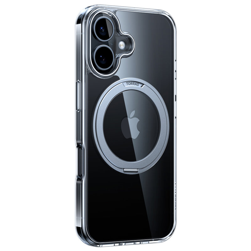Husa iPhone 16 Torras Ostand Pro MagSafe Series, transparenta