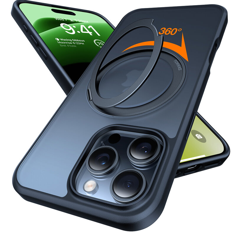 Husa iPhone 16 Pro Max Torras Ostand Pro MagSafe Series, negru