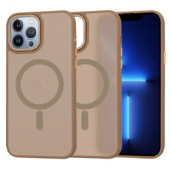 Husa iPhone 13 Pro Max Techsuit HaloFrost MagSafe Series, maro