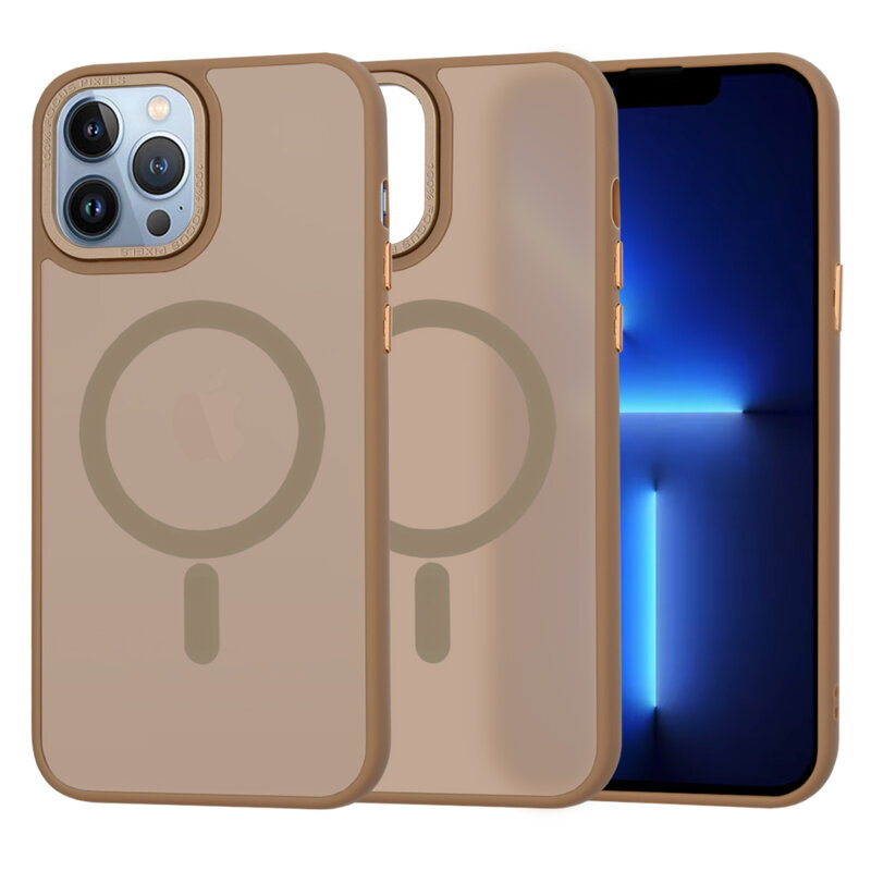 Husa iPhone 13 Pro Max Techsuit HaloFrost MagSafe Series, maro