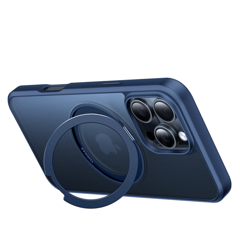 Husa iPhone 16 Pro Torras Ostand Pro MagSafe Series, albastru