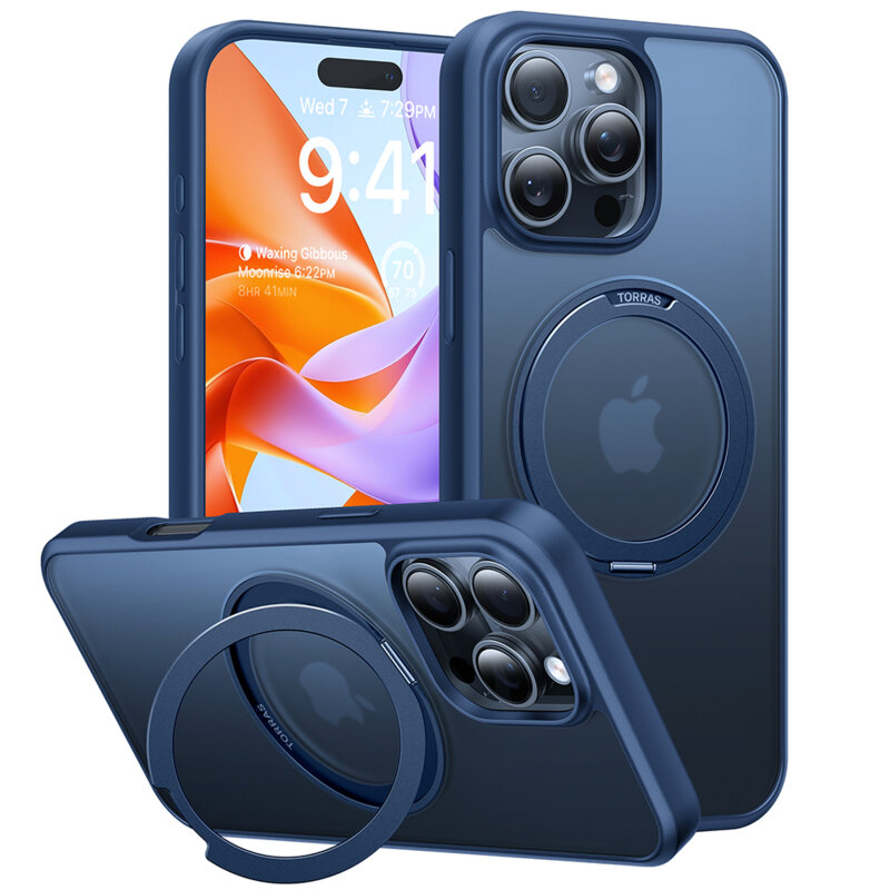 Husa iPhone 16 Pro Max Torras Ostand Pro Series, albastru
