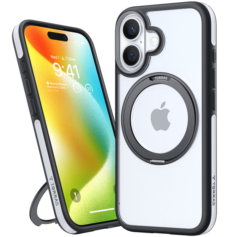 Husa iPhone 16 Plus Torras Ostand R Fusion MagSafe Series, negru