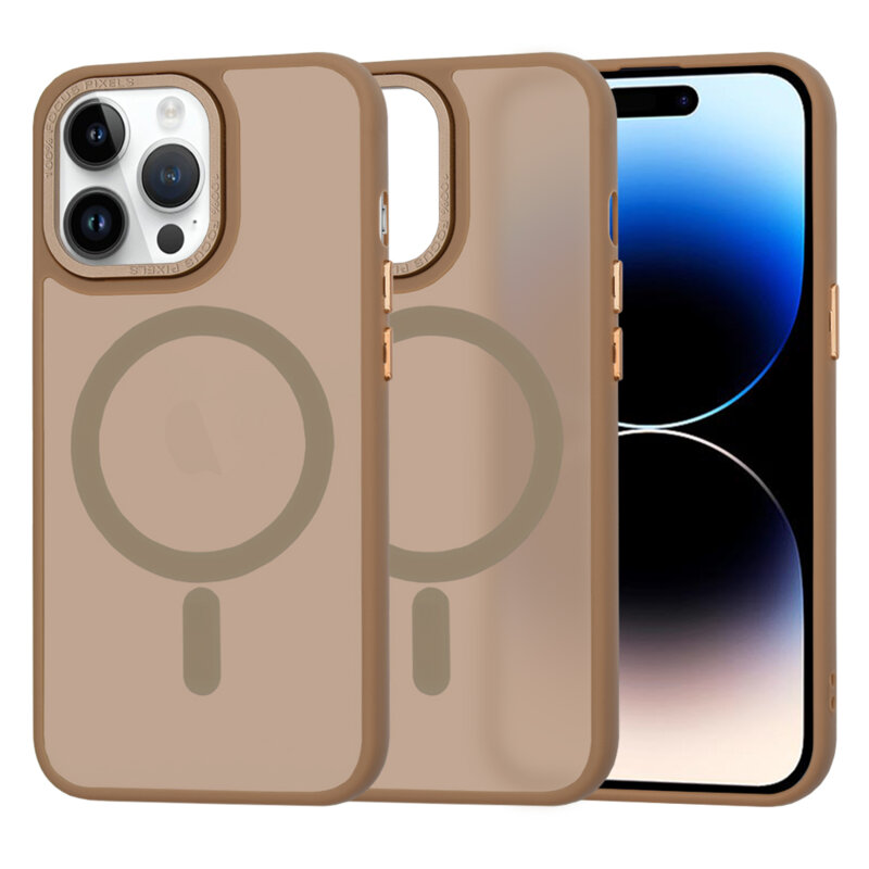 Husa iPhone 14 Pro Techsuit HaloFrost MagSafe Series, maro
