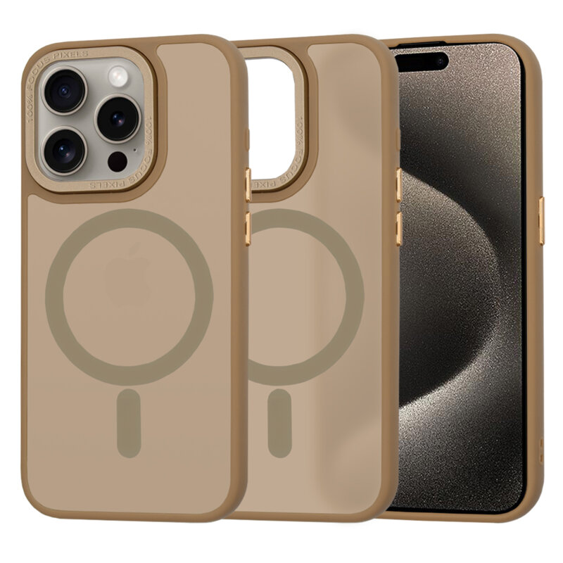 Husa iPhone 15 Pro Max Techsuit HaloFrost MagSafe Series, maro