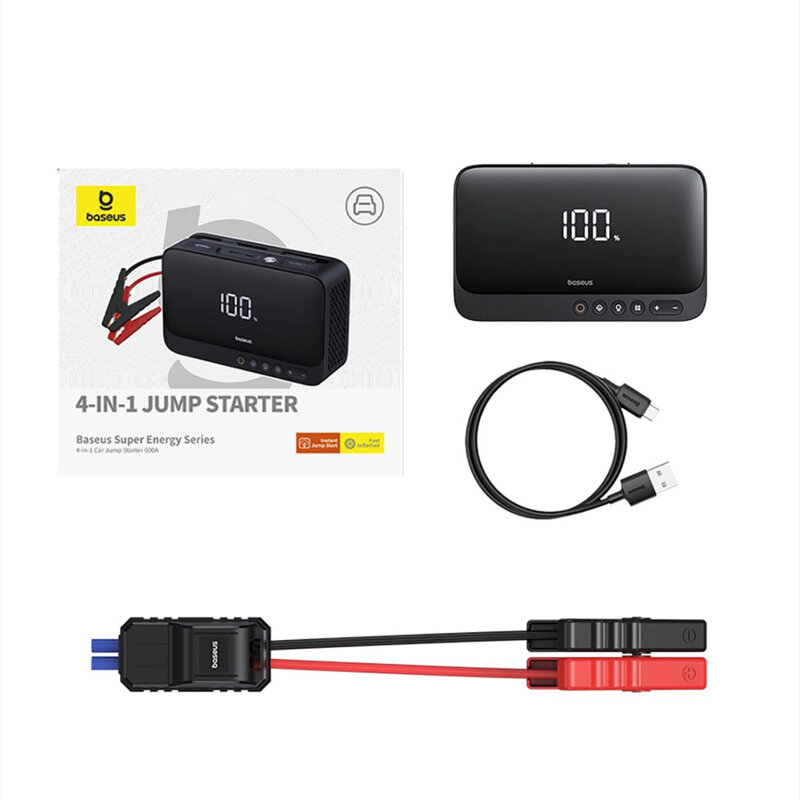 Starter pentru masina, baterie externa, compresor Baseus, BS-CH013