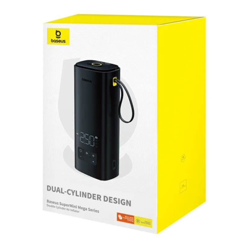 Mini compresor auto portabil display digital Baseus, negru