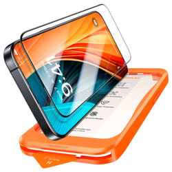 Folie sticla iPhone 16 Pro Max Torras GlassGo Install Master, negru