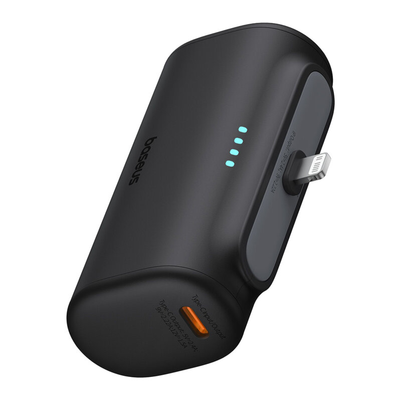 Baterie externa telefon Lightning Baseus, negru, 20W, 5000mAh