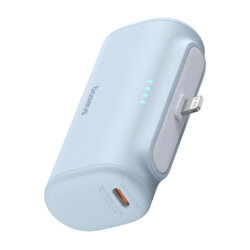 Baterie externa telefon Lightning Baseus, albastru, 20W, 5000mAh