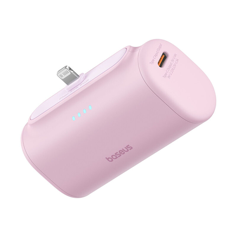 Baterie externa telefon Lightning Baseus, roz, 20W, 5000mAh
