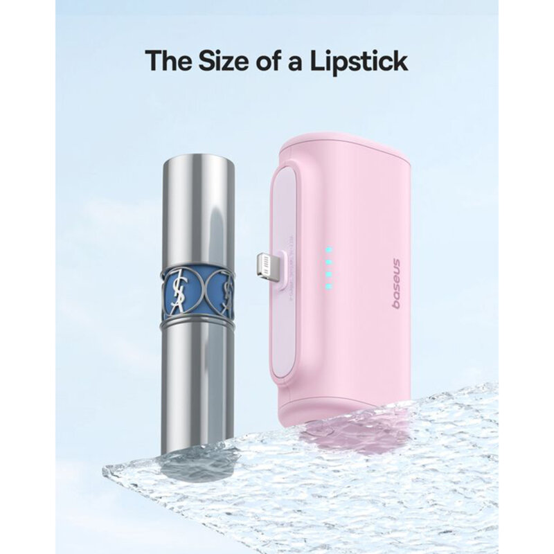 Baterie externa telefon Lightning Baseus, roz, 20W, 5000mAh