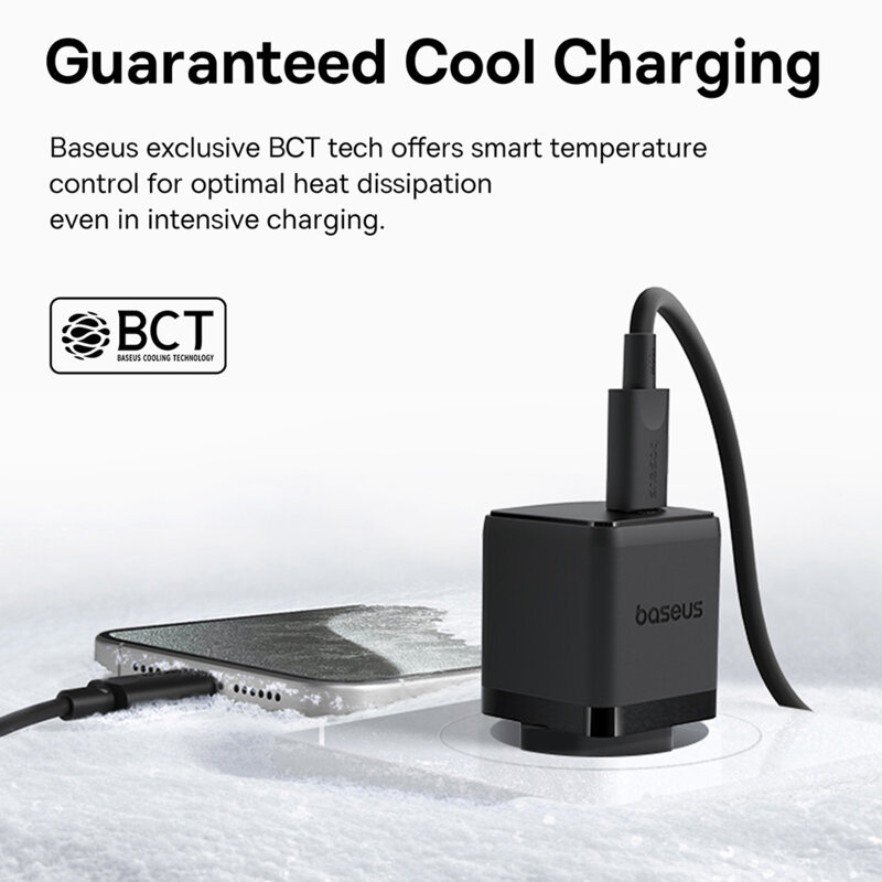 Incarcator Type-C Fast Charge + cablu Type-C Baseus Palm, negru P10111605113-01