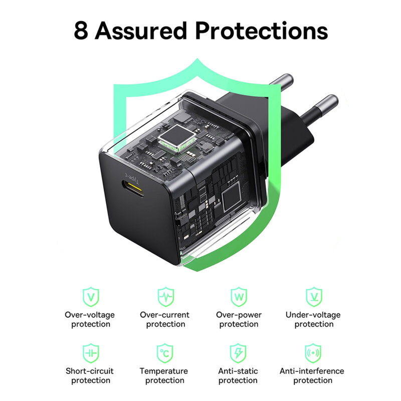 Incarcator Type-C Fast Charge + cablu Type-C Baseus Palm, negru P10111605113-01