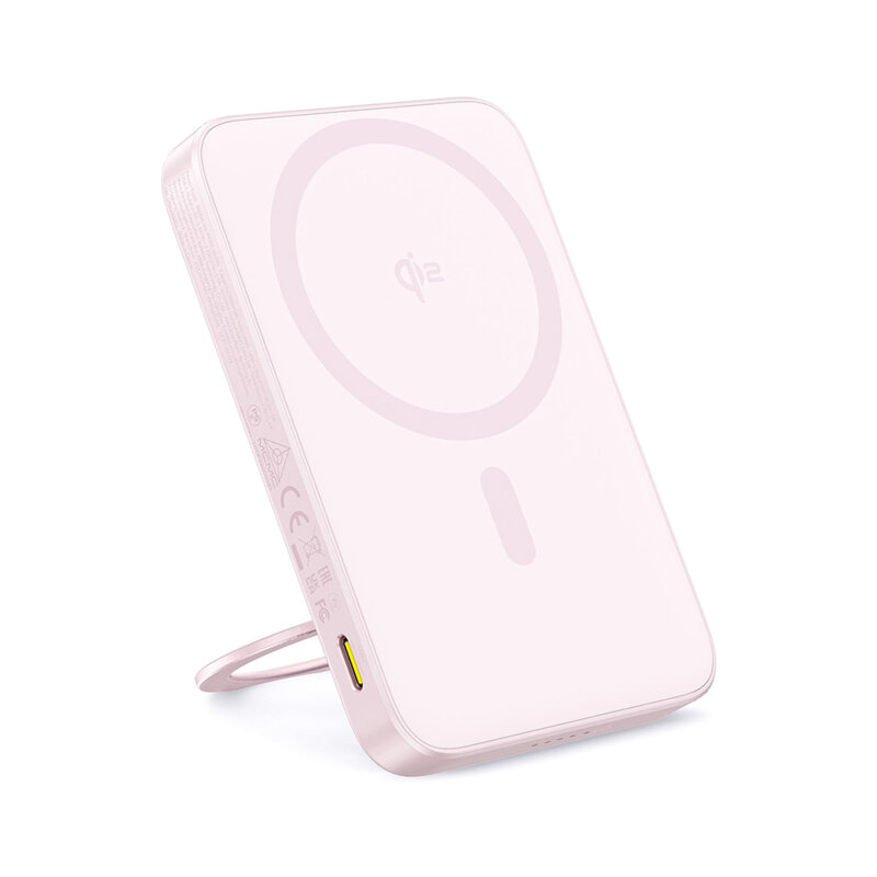 Baterie externa telefon Type-C Qi2 20W Baseus, 5000mAh, roz