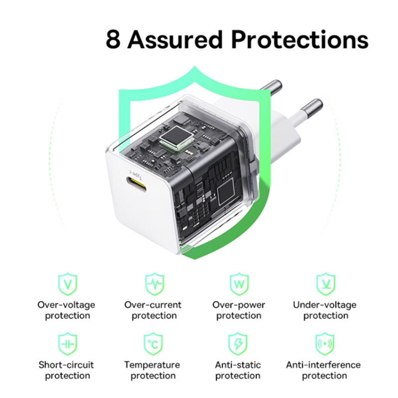 Incarcator Type-C Fast Charge + cablu Type-C Baseus Palm, alb P10111605213-01