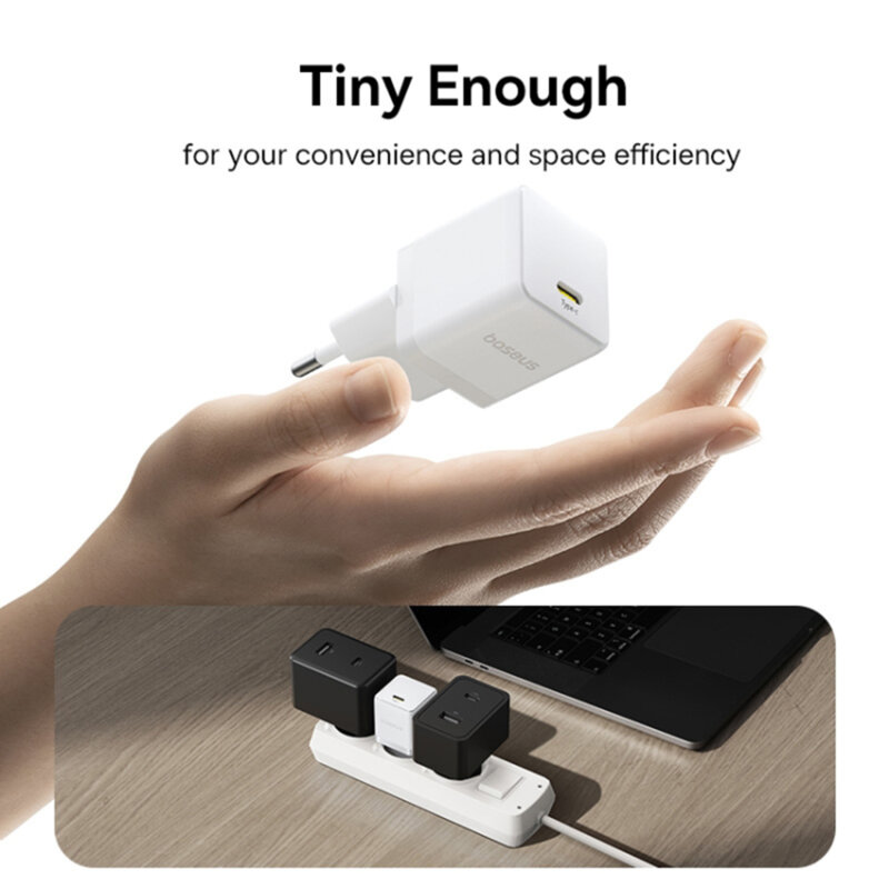 Incarcator Type-C Fast Charge + cablu Type-C Baseus Palm, alb P10111605213-01