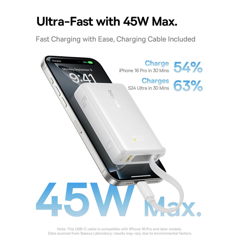 Baterie externa Fast Charging 10000mAh Type-C USB 45W, Baseus