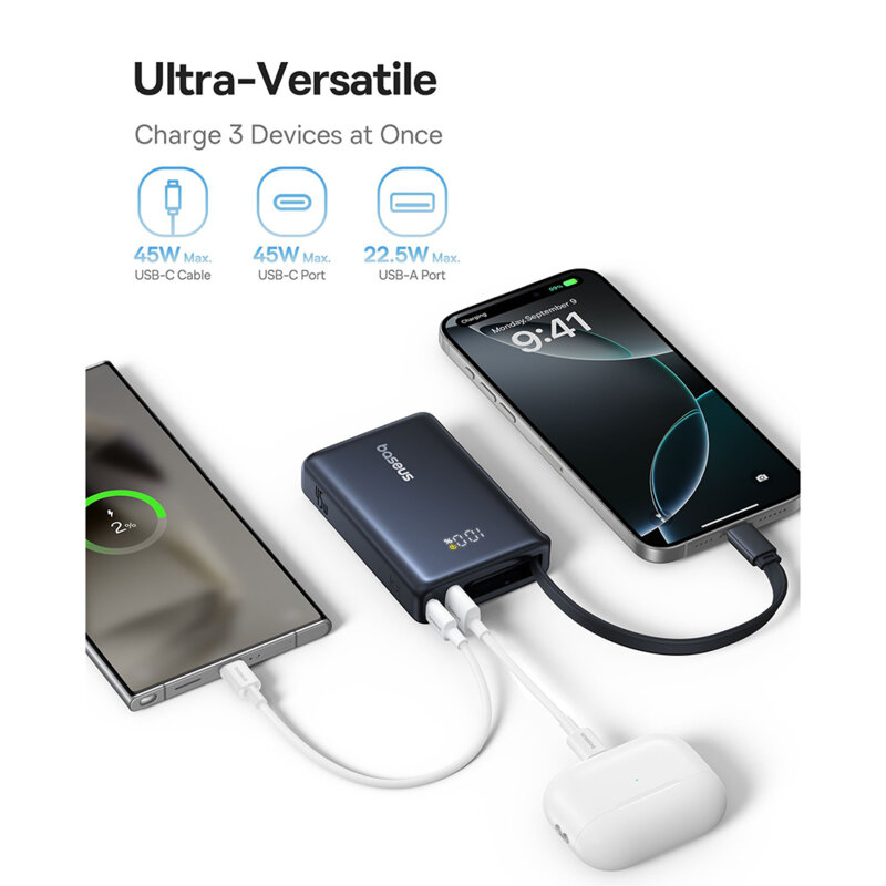 Baterie externa Fast Charging 10000mAh Type-C USB 45W, Baseus