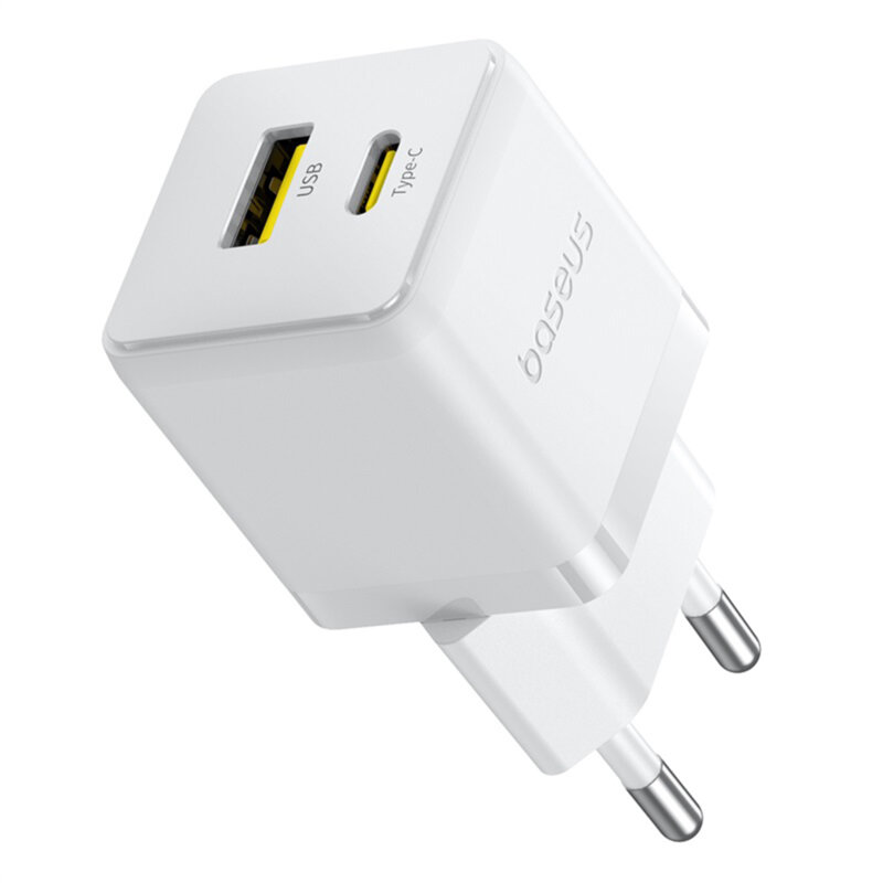 Incarcator priza Fast Charge 2in1 + cablu Type-C Baseus, alb P10111608213-01