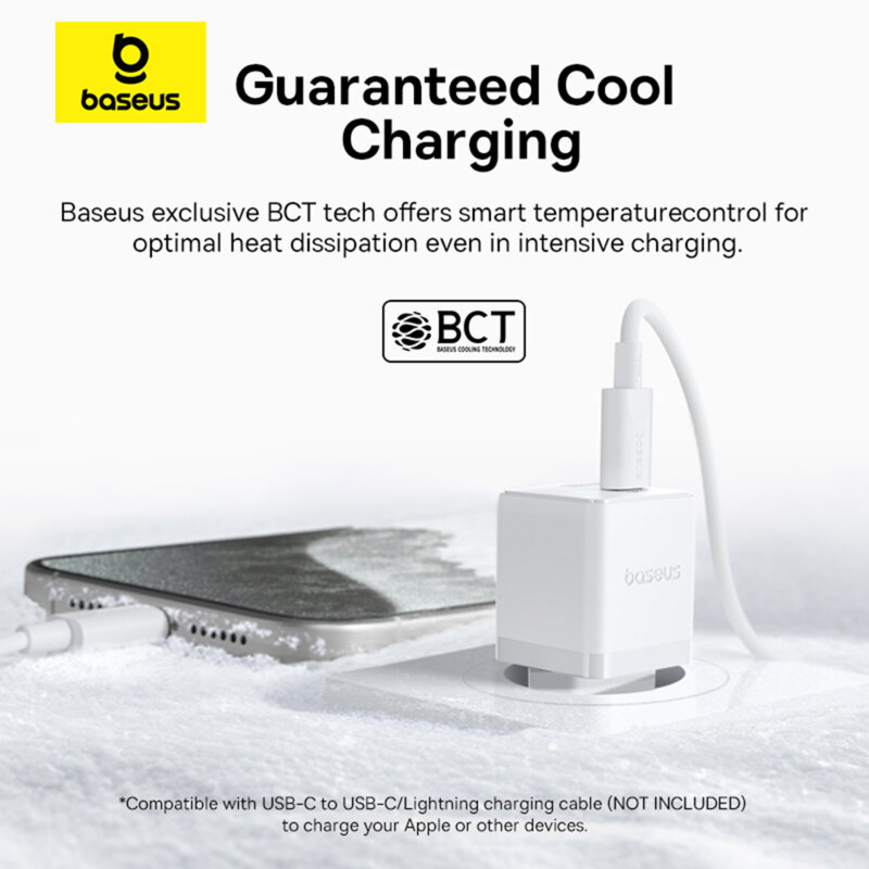 Incarcator priza Fast Charge 2in1 + cablu Type-C Baseus, alb P10111608213-01