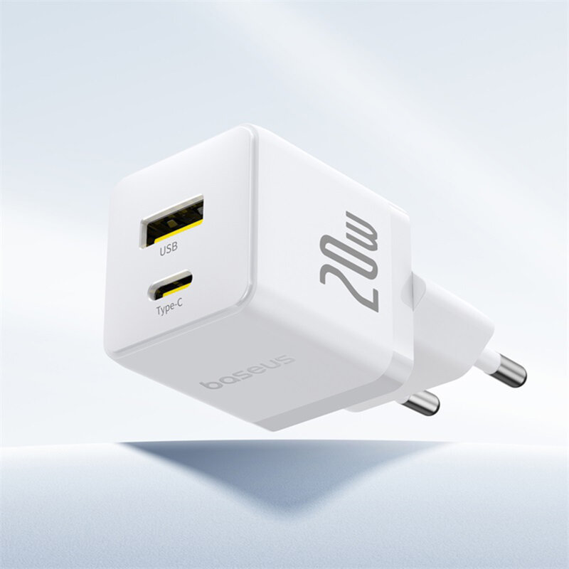 Incarcator priza Fast Charge 2in1 + cablu Type-C Baseus, alb P10111608213-01