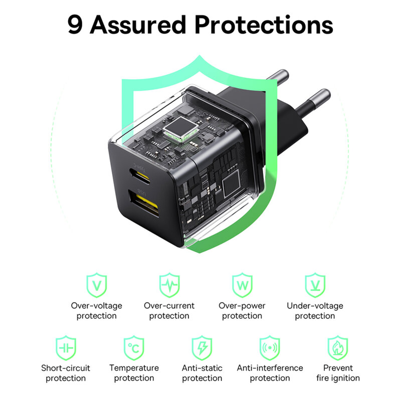 Incarcator priza Fast Charge 2in1 Baseus, negru, P10111608113-00