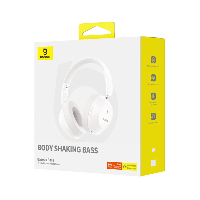 Casti Bluetooth Type-C Pliabile, Baseus, A00070700211-00, alb