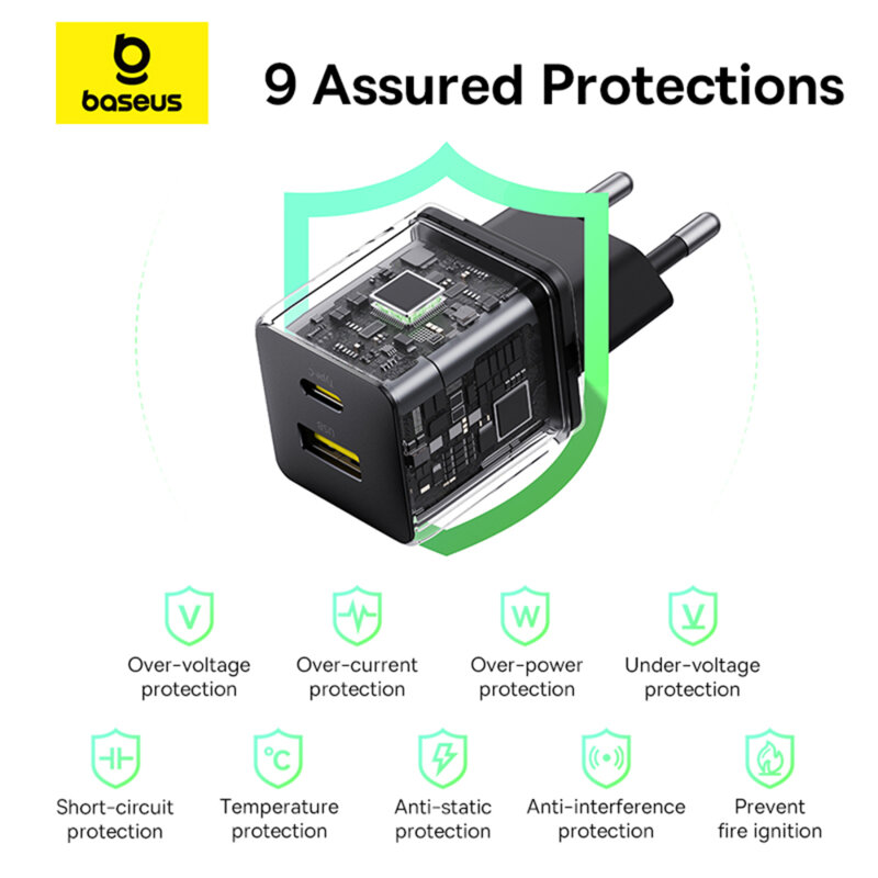 Incarcator Fast Charge Type-C, 30W Baseus, negru, P1011160A113-00