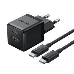 Incarcator Fast Charge Type-C, 30W + cablu Type-C Baseus, negru, P1011160A113-01