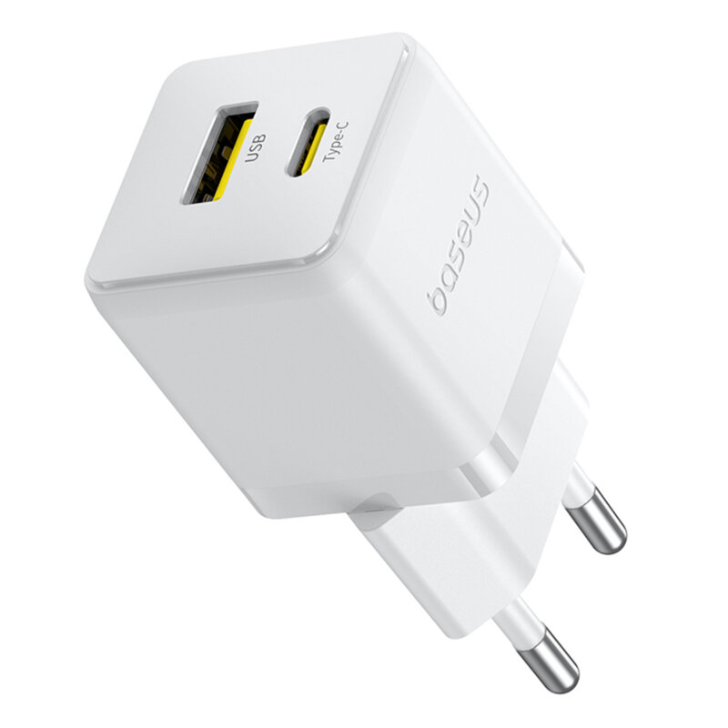 Incarcator Fast Charge Type-C, 30W + cablu Type-C Baseus, alb, P1011160A213-01