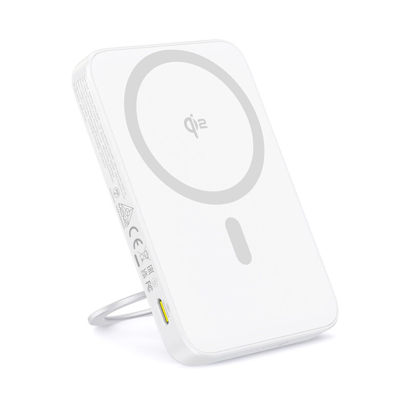 Baterie externa telefon Type-C Qi2 20W Baseus, 5000mAh, alb
