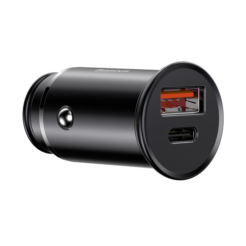 Incarcator auto bricheta Type-C, USB, Baseus, CCALL-BS01, negru
