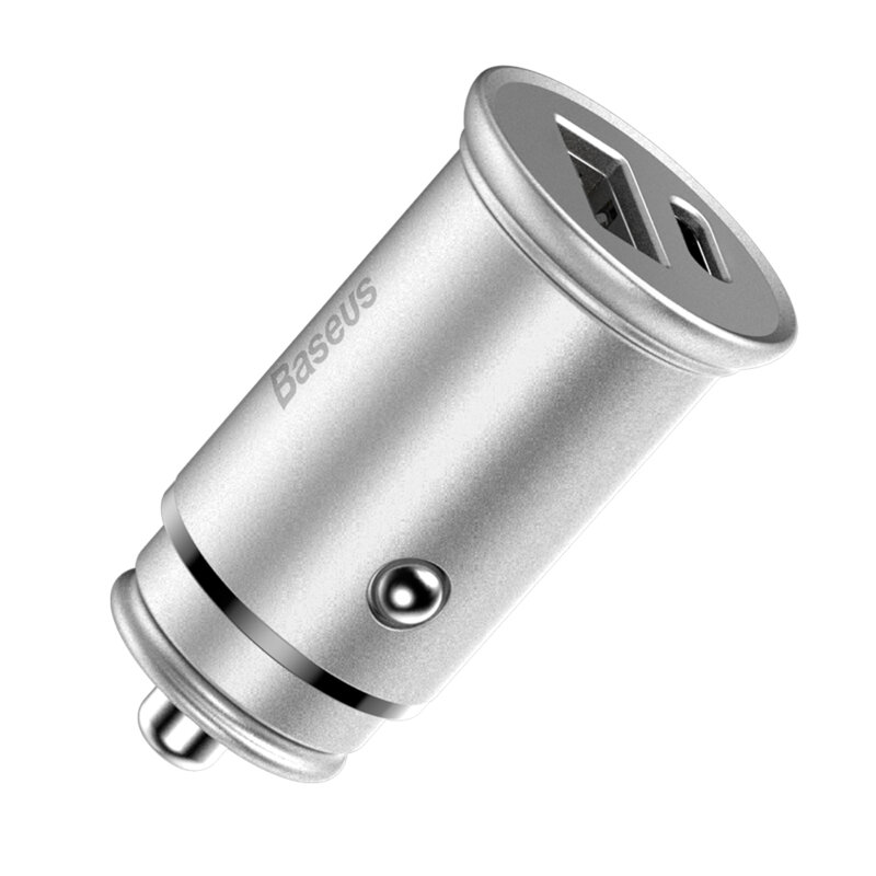 Incarcator auto bricheta Type-C, USB, Baseus, CCALL-BS0S, argintiu