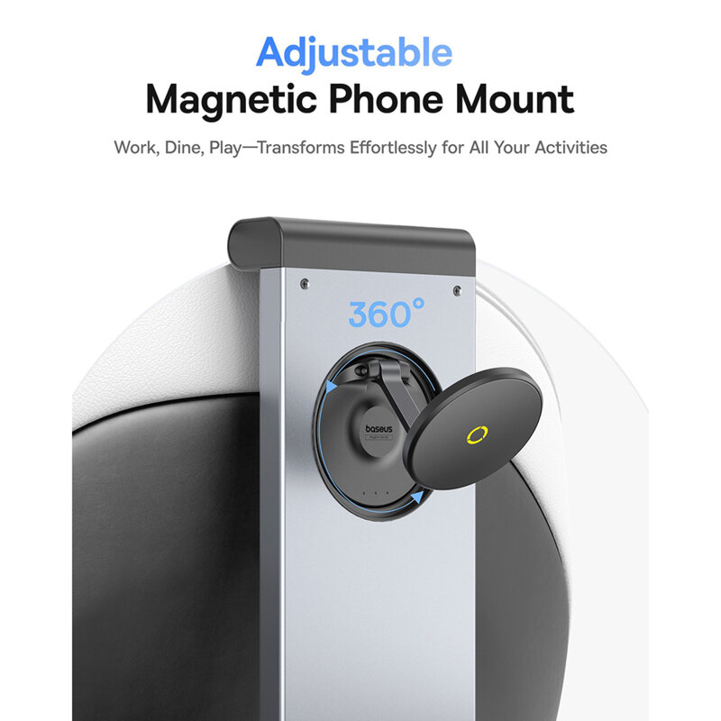 Suport telefon tetiera cu masa pliabila, Baseus, C40272901121-00