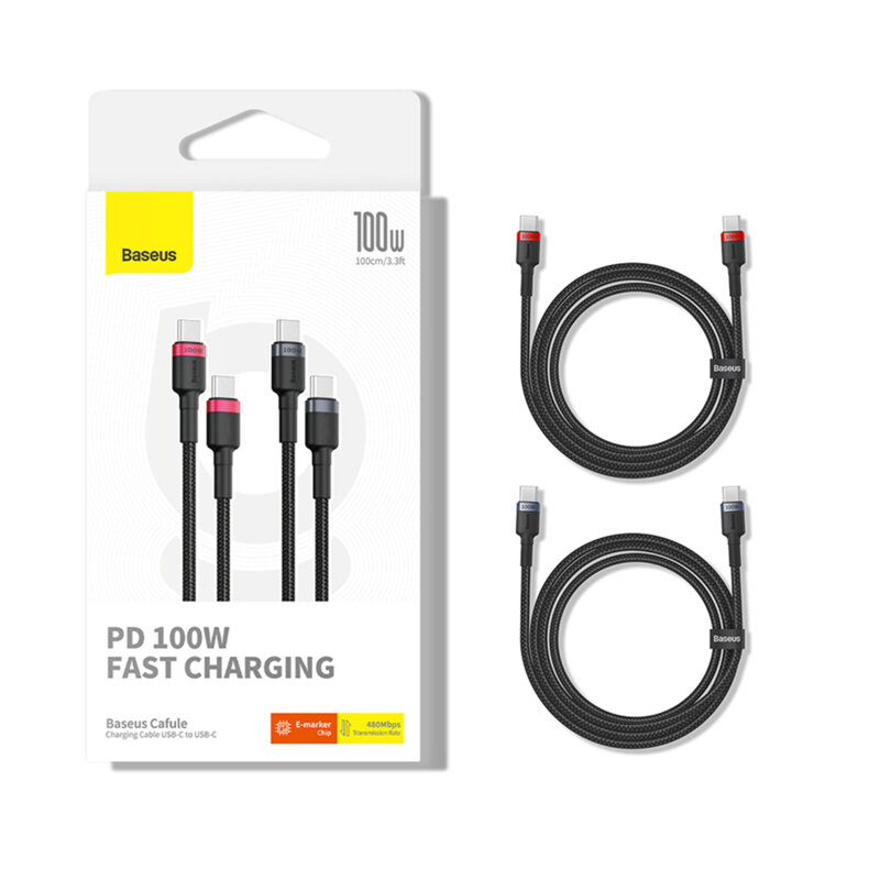 [Pachet 2x] Cablu date Fast Charge Type-C Baseus, P10318306003-01