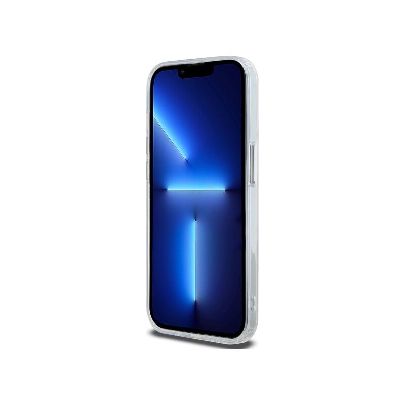 Husa iPhone 13 Pro Karl Lagerfeld IML MagSafe, Metal Choupette`s Head, alb, KLHMP13LHLSCHH