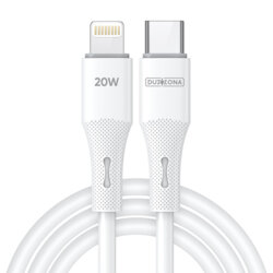 Cablu de date USB-C la Lightning, 20W, 1m Duzzona A10, alb