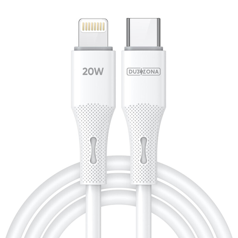 Cablu de date USB-C la Lightning, 20W, 1m Duzzona A10, alb