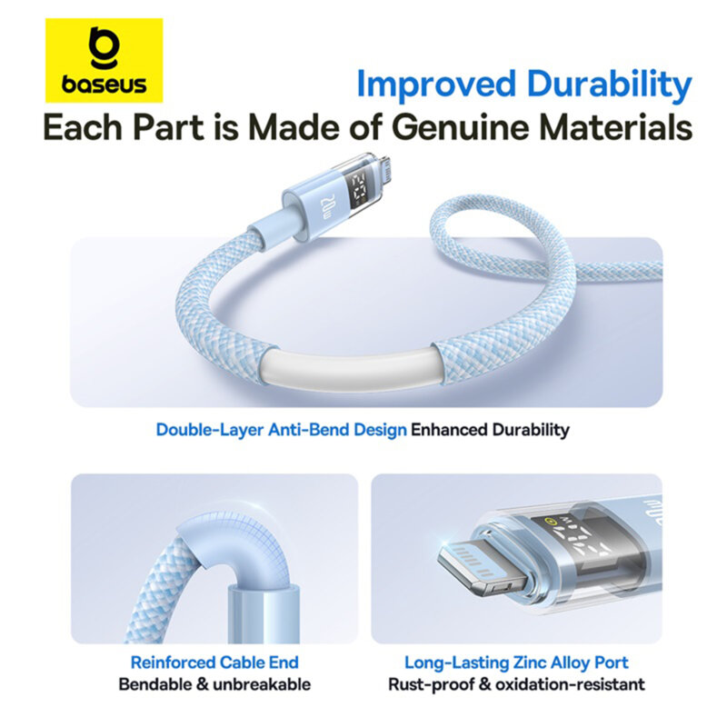 Cablu incarcare iPhone Baseus, 20W, albastru, P10382703311-01